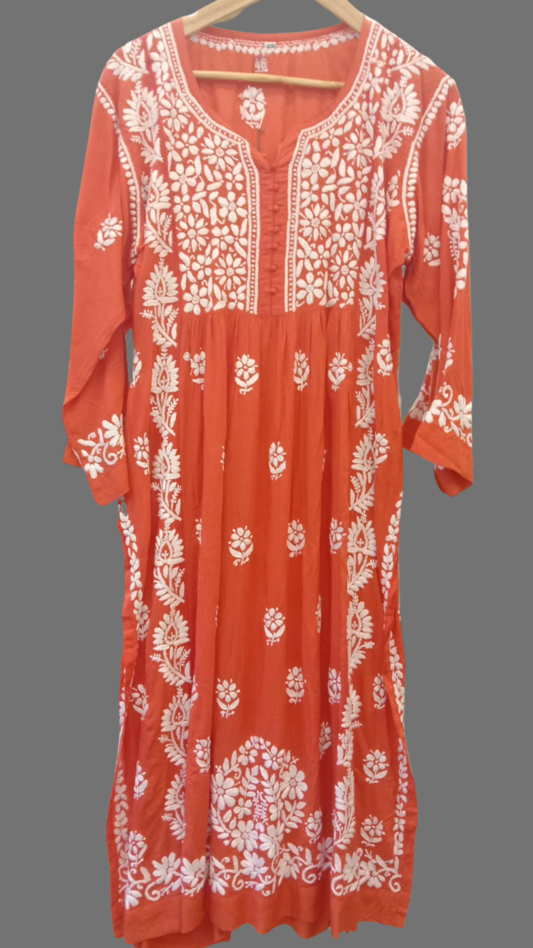Masnavi zia kurti/top poppy orange