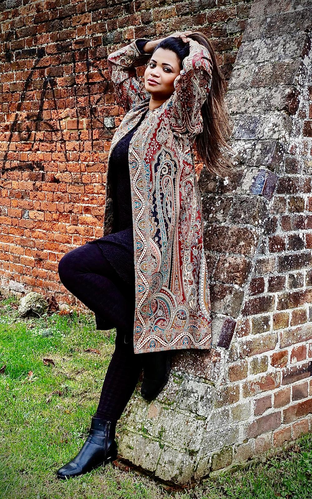 Brown Pure Wool Premium Kashmir Kani Jacket