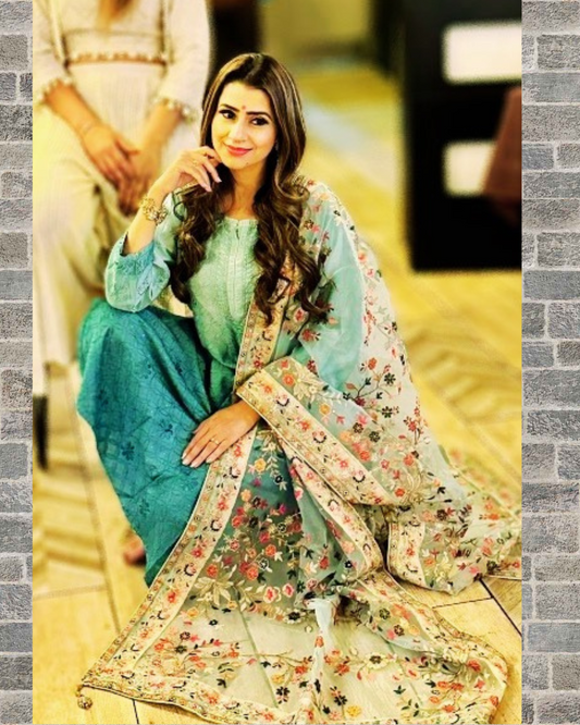 Royal chanderi turquoise