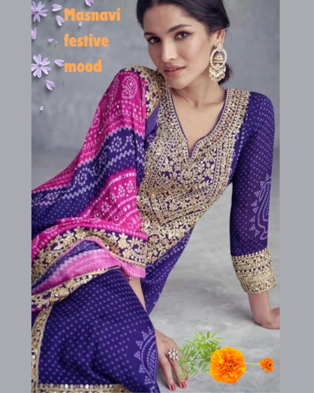 Shagun lavender festive dress