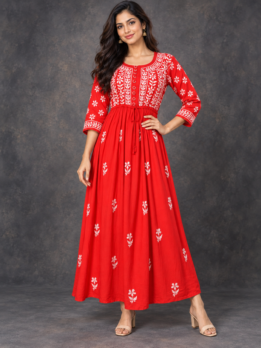 Freya Longline frock dress/ scarlet red