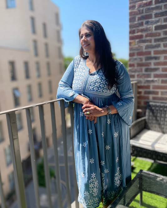 Freya longline frock grey