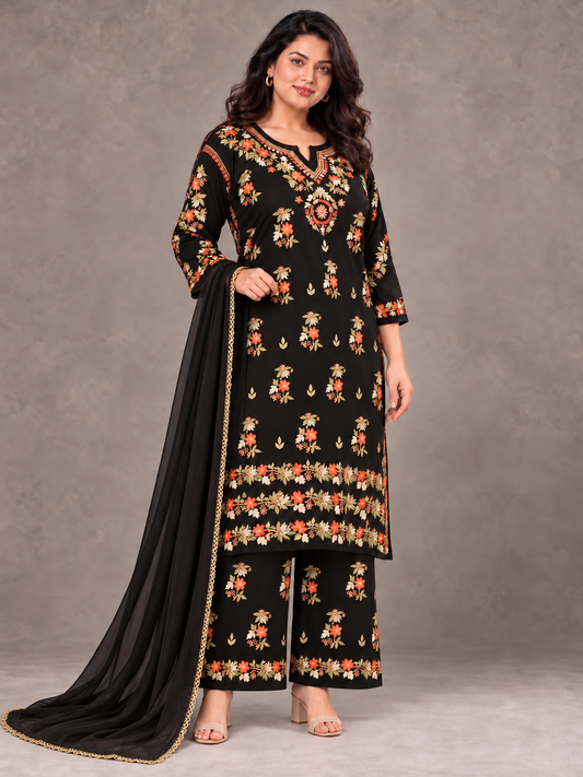 Sahiba Clementine blooms plus size modal set