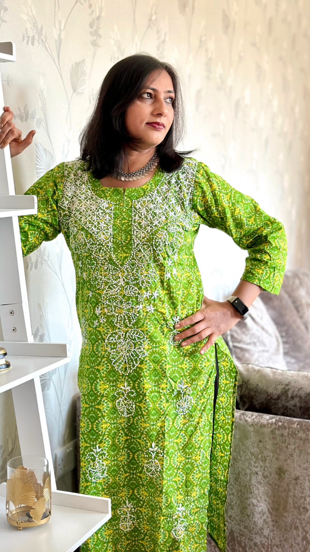 Sukoon cotton kurti/top Green