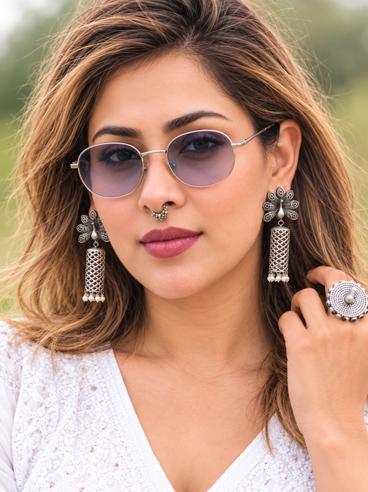 Mayuri peocock oxidised Earrings