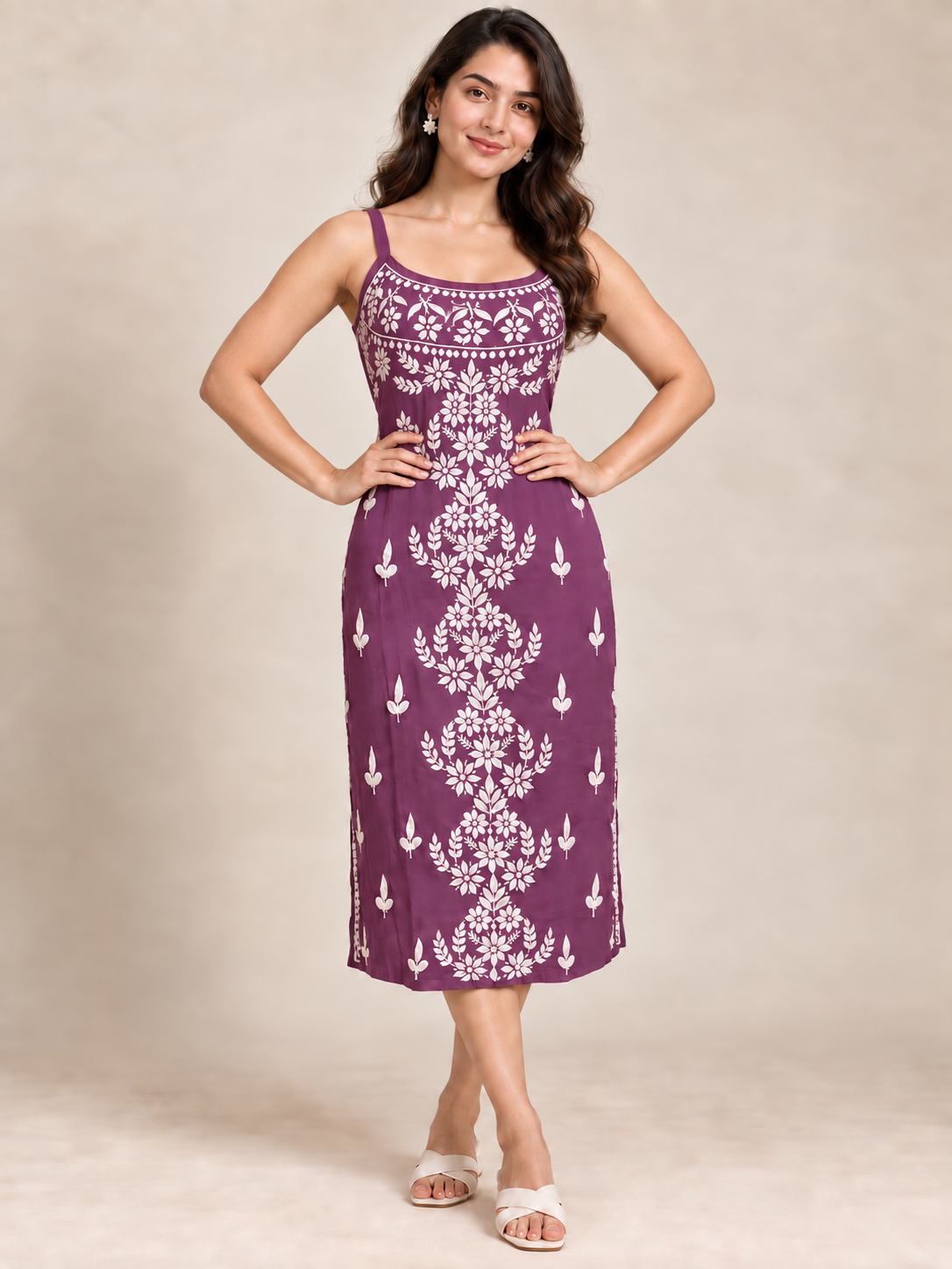 Roma maslin chikankari tunic