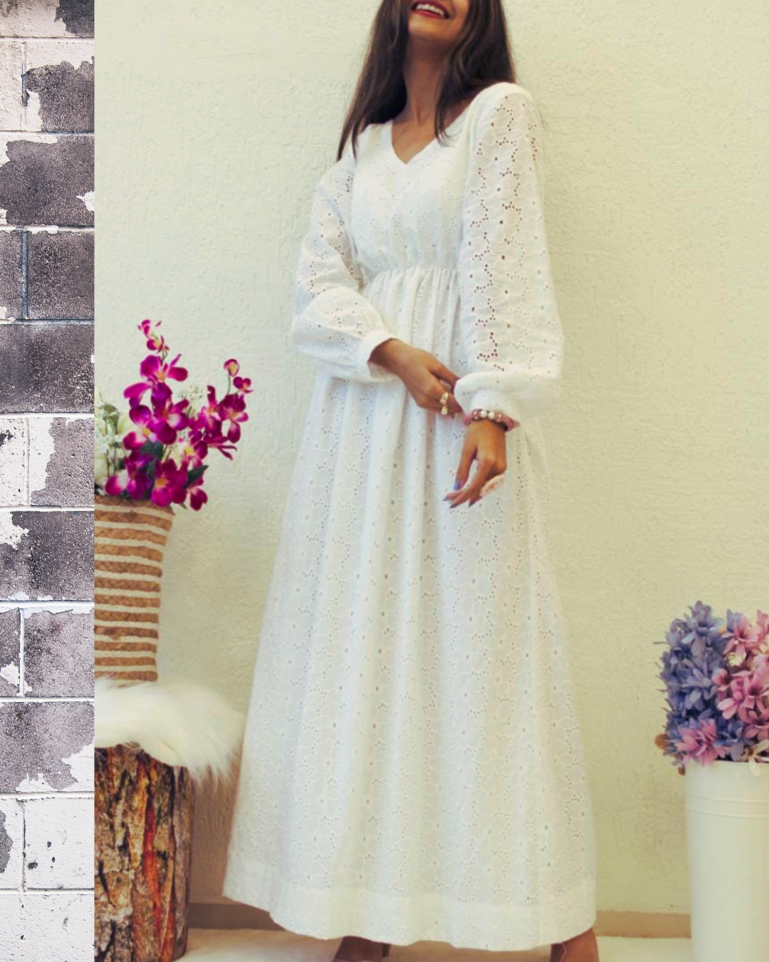 Hakuba long length white frock