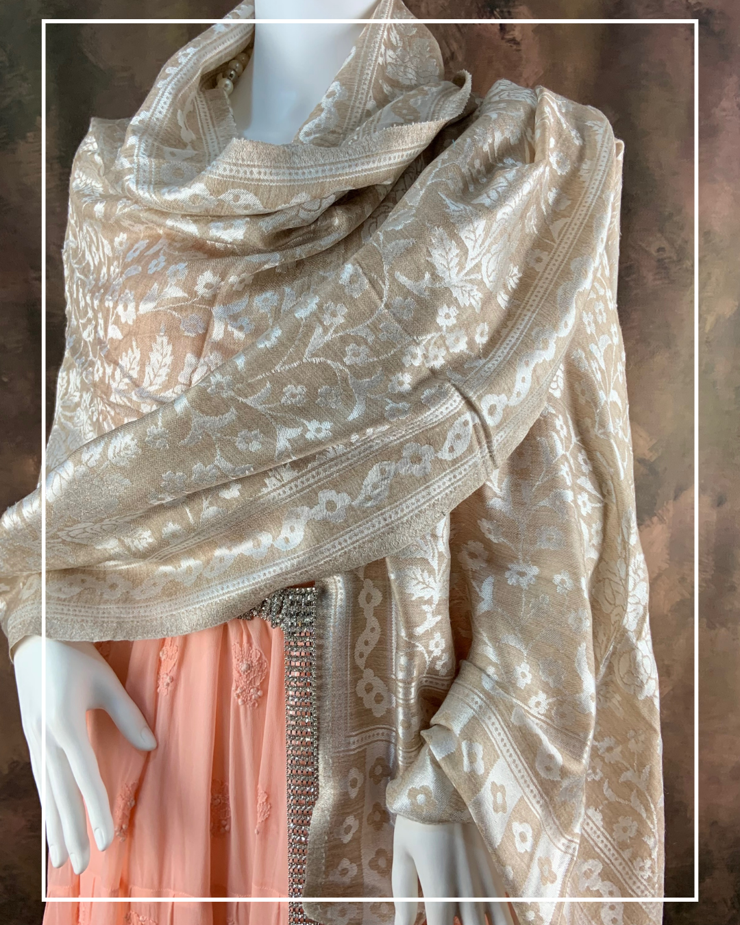 Pashmina jamavar royal silver