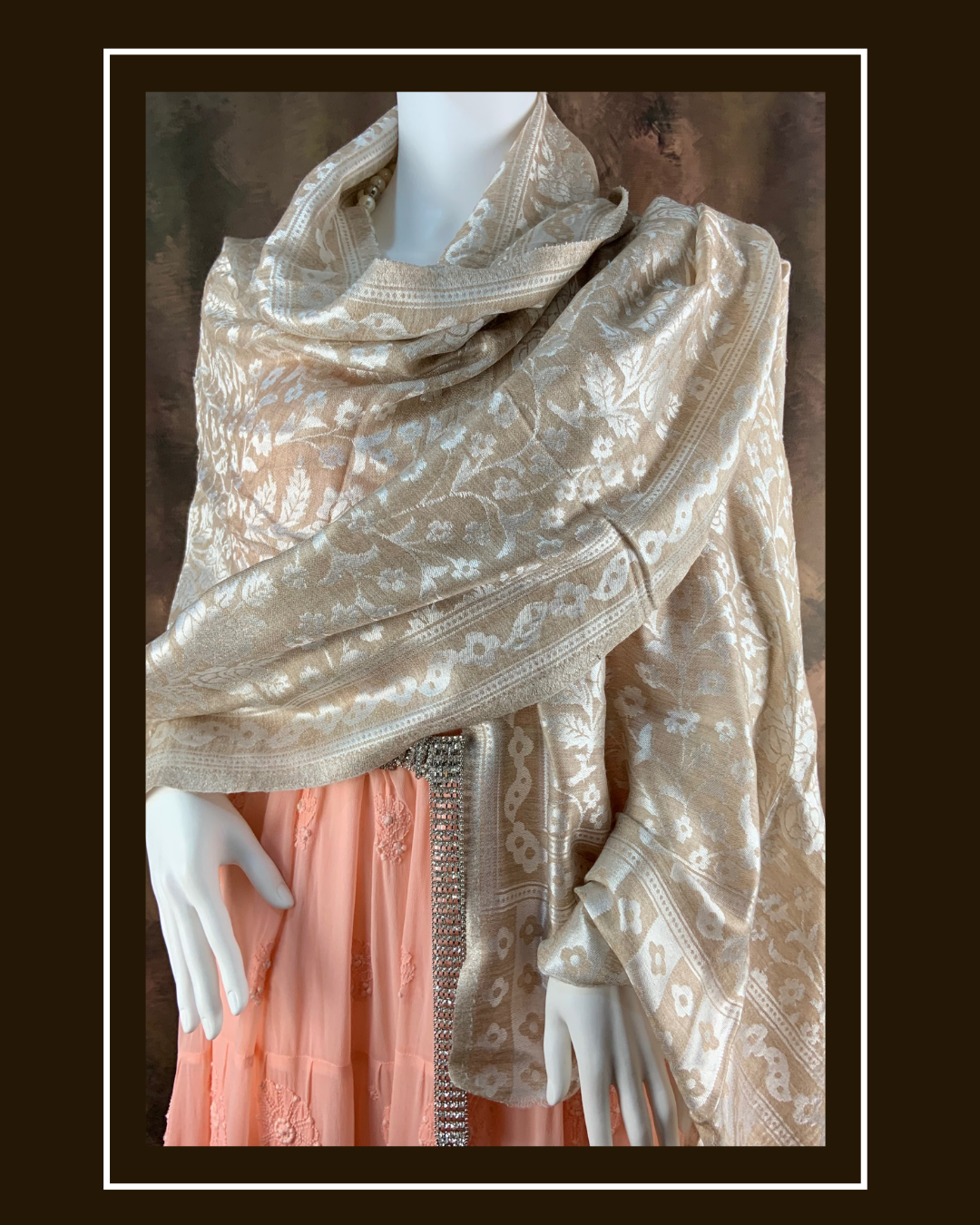 Pashmina jamavar royal silver