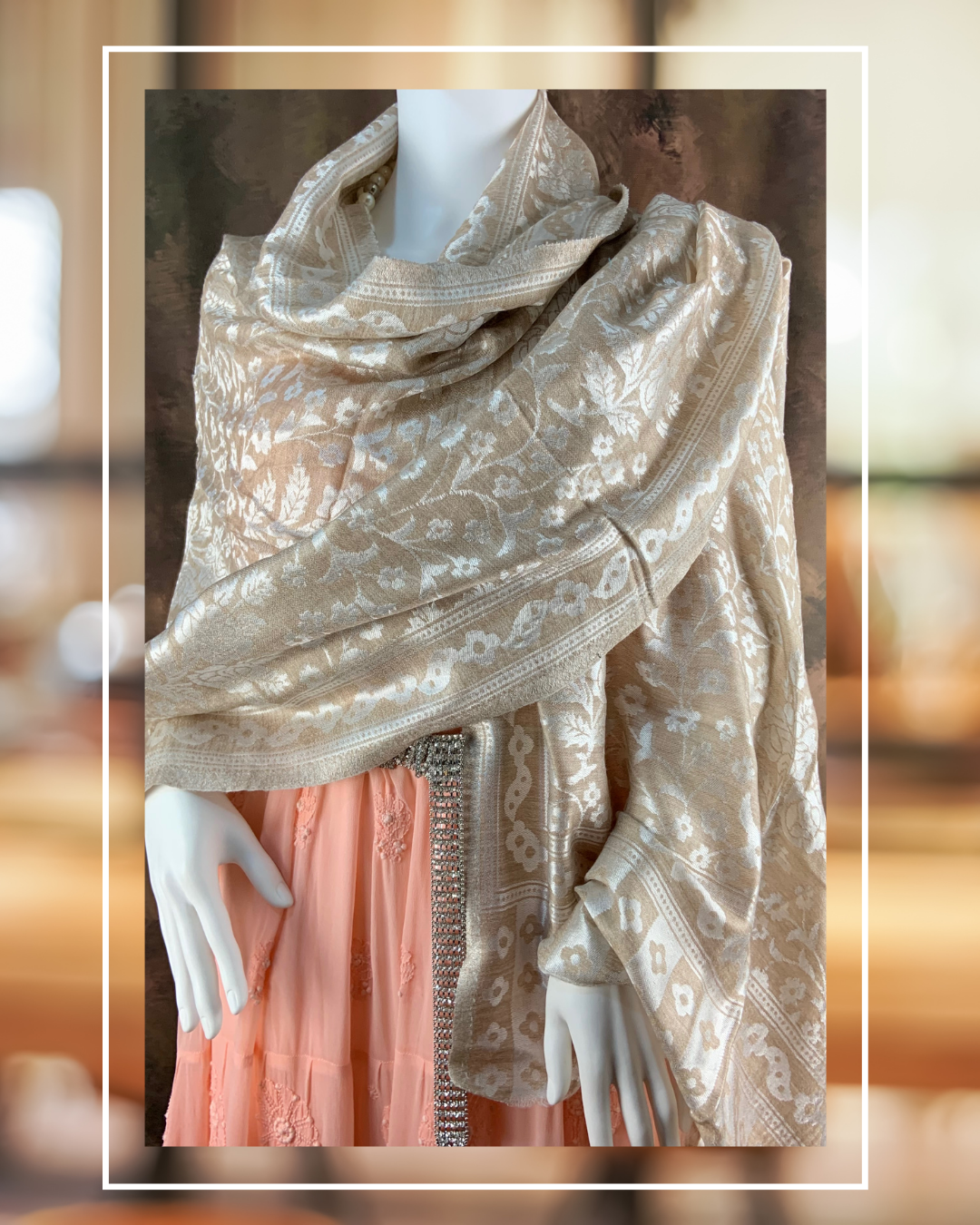 Pashmina jamavar royal silver