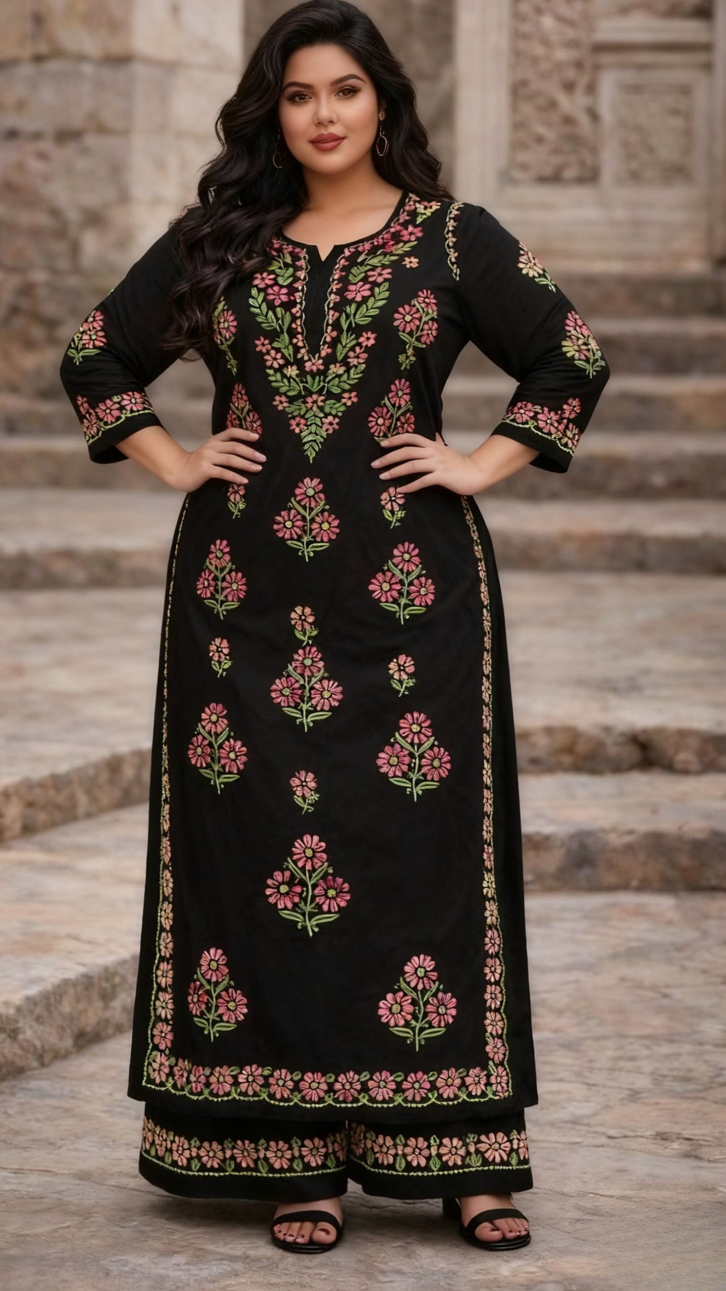 Masnavi pink flower modal set