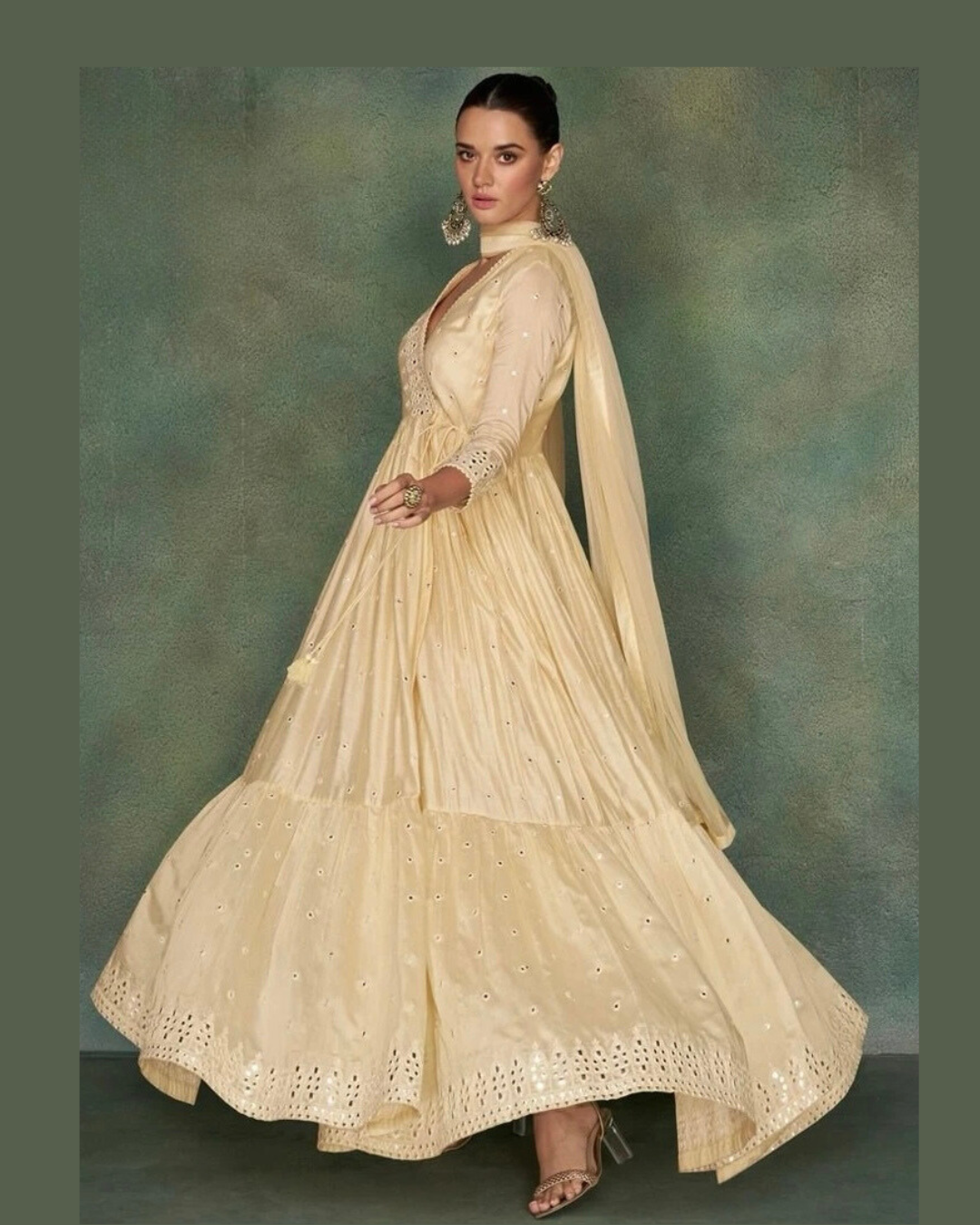 Pearl long gown frock