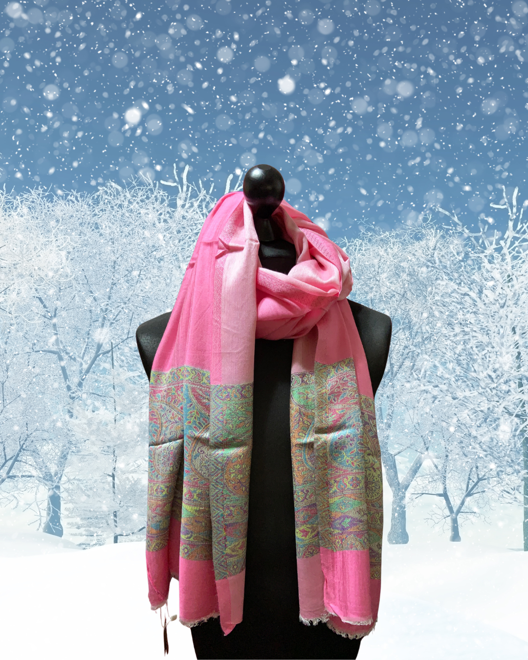 Miraj paisly border pink