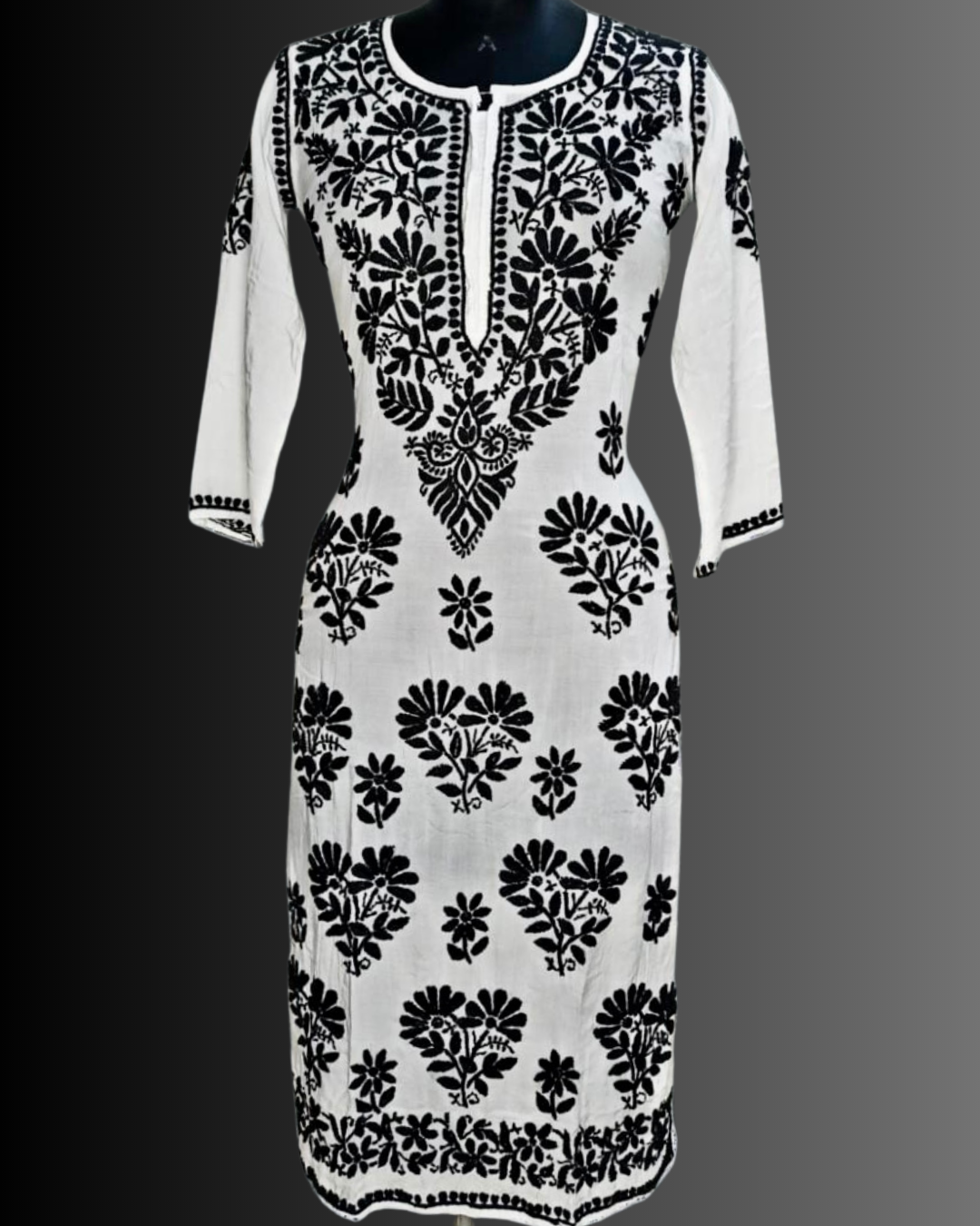 Adaa Chikankari white modal kurti/top