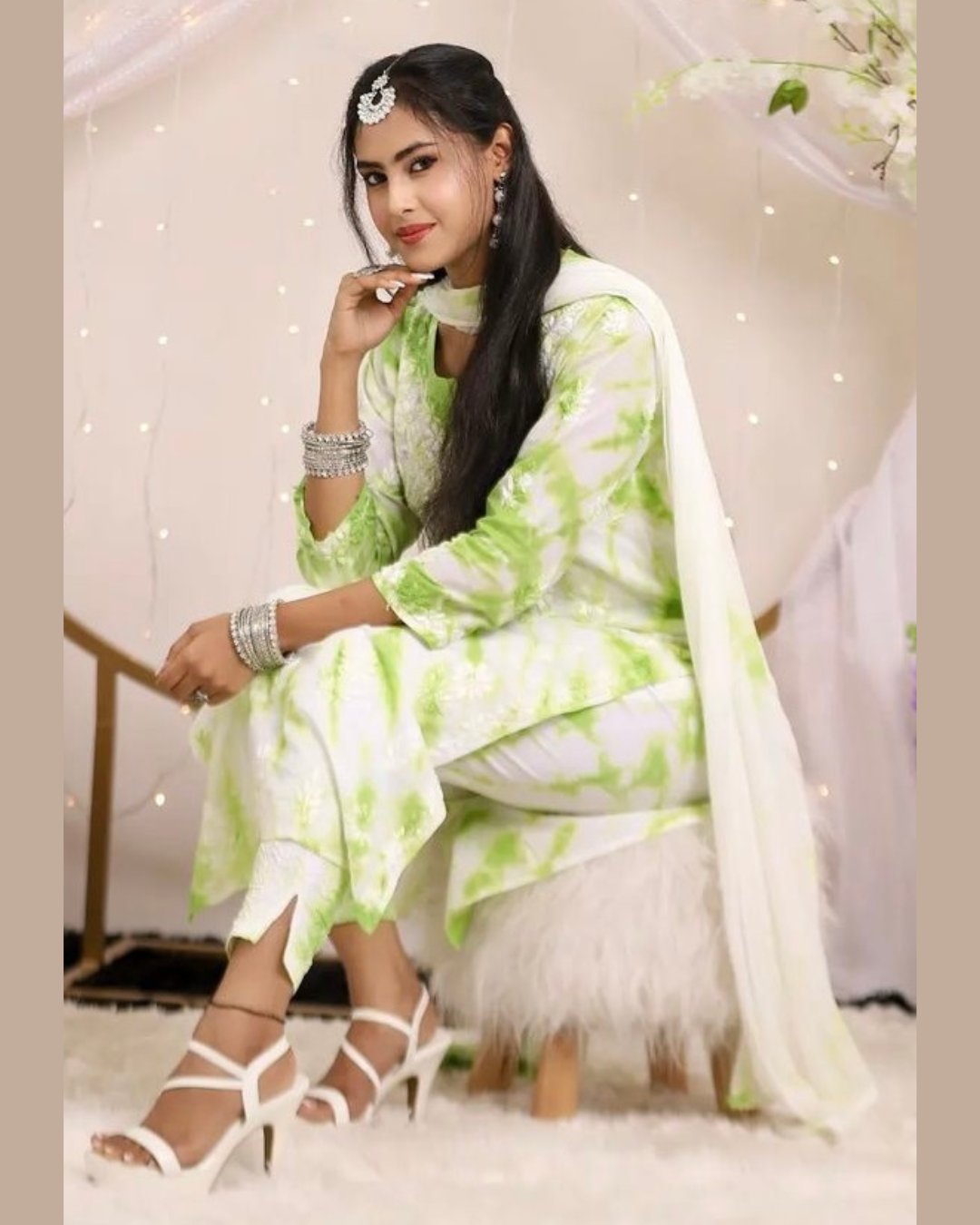 shibori fiza pastel green