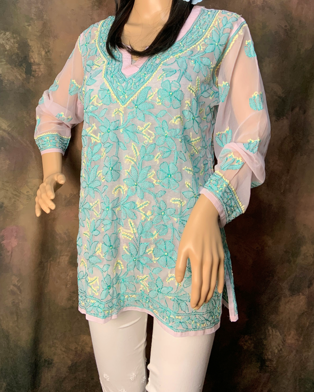 forever georgette short top cream