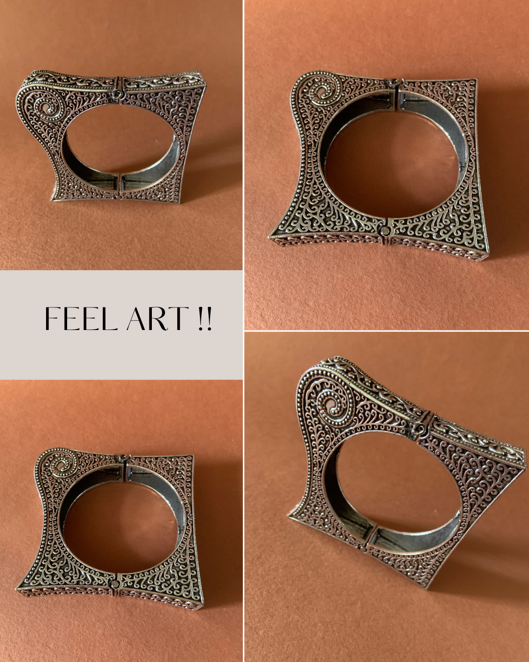 Masnavi Vintage Square bangle bracelet