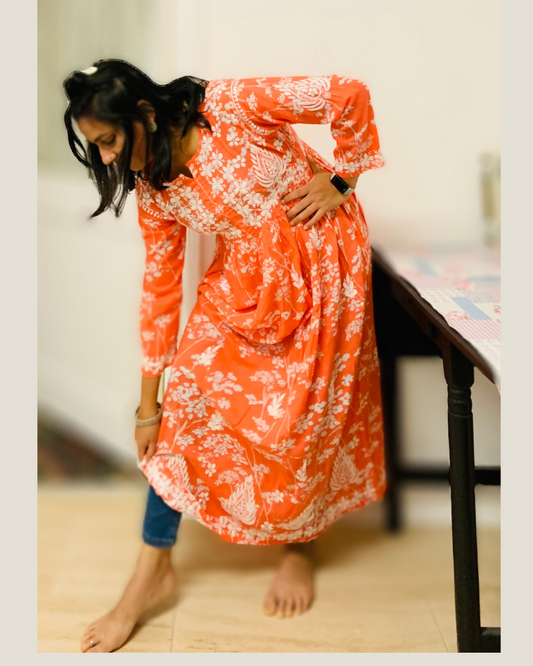 Sukoon longline summer dress orange