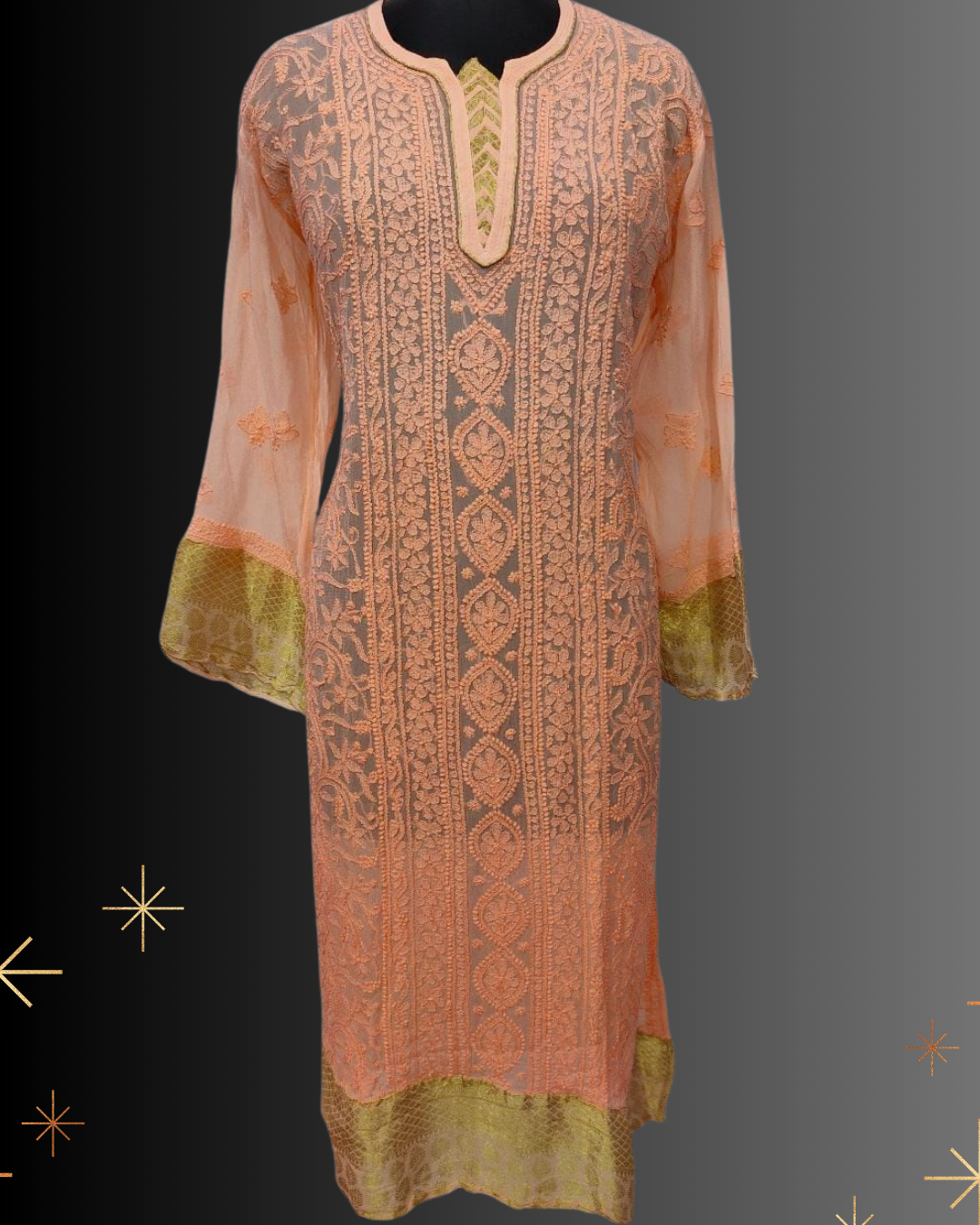 Nigar Viscose dress Peach