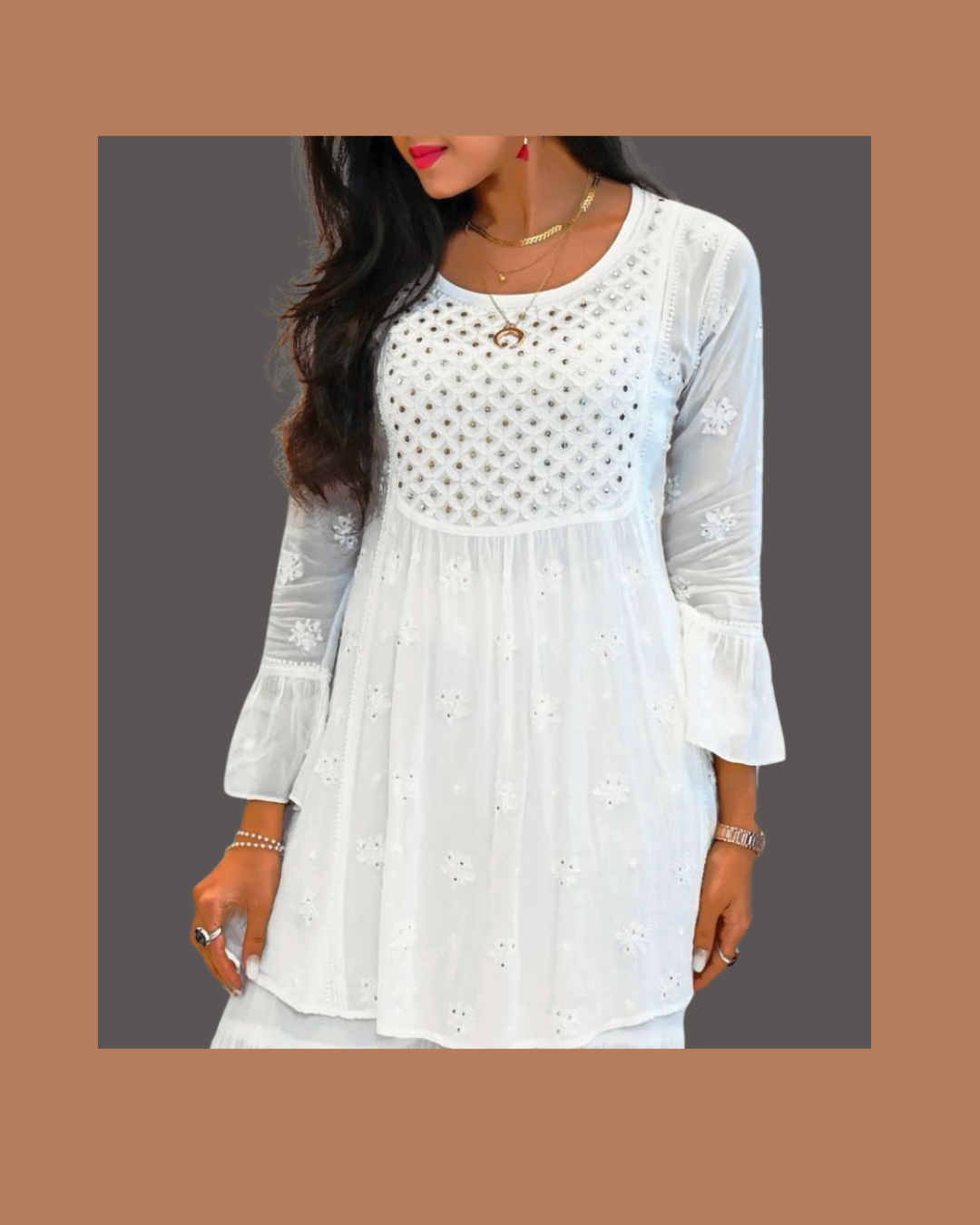 pariza georgette short top by masnavi