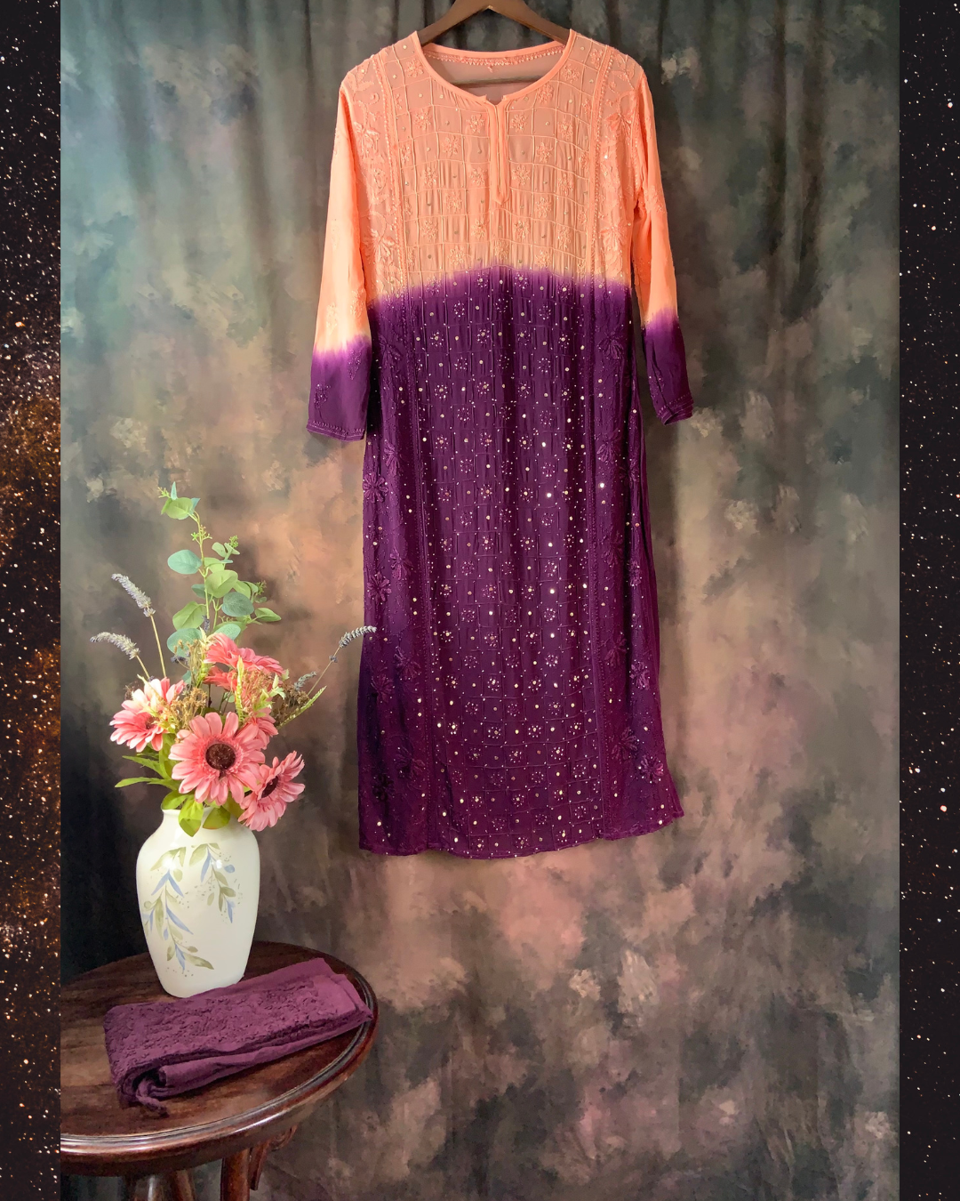 Ombre georgette Chikankari Salwar kurta set