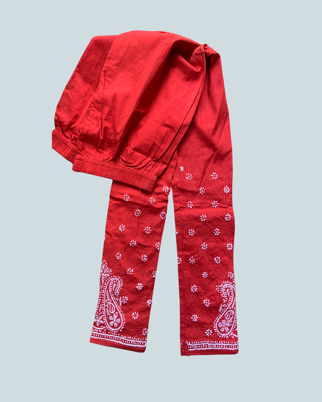 Churidar Chikankari Salwar/ Red