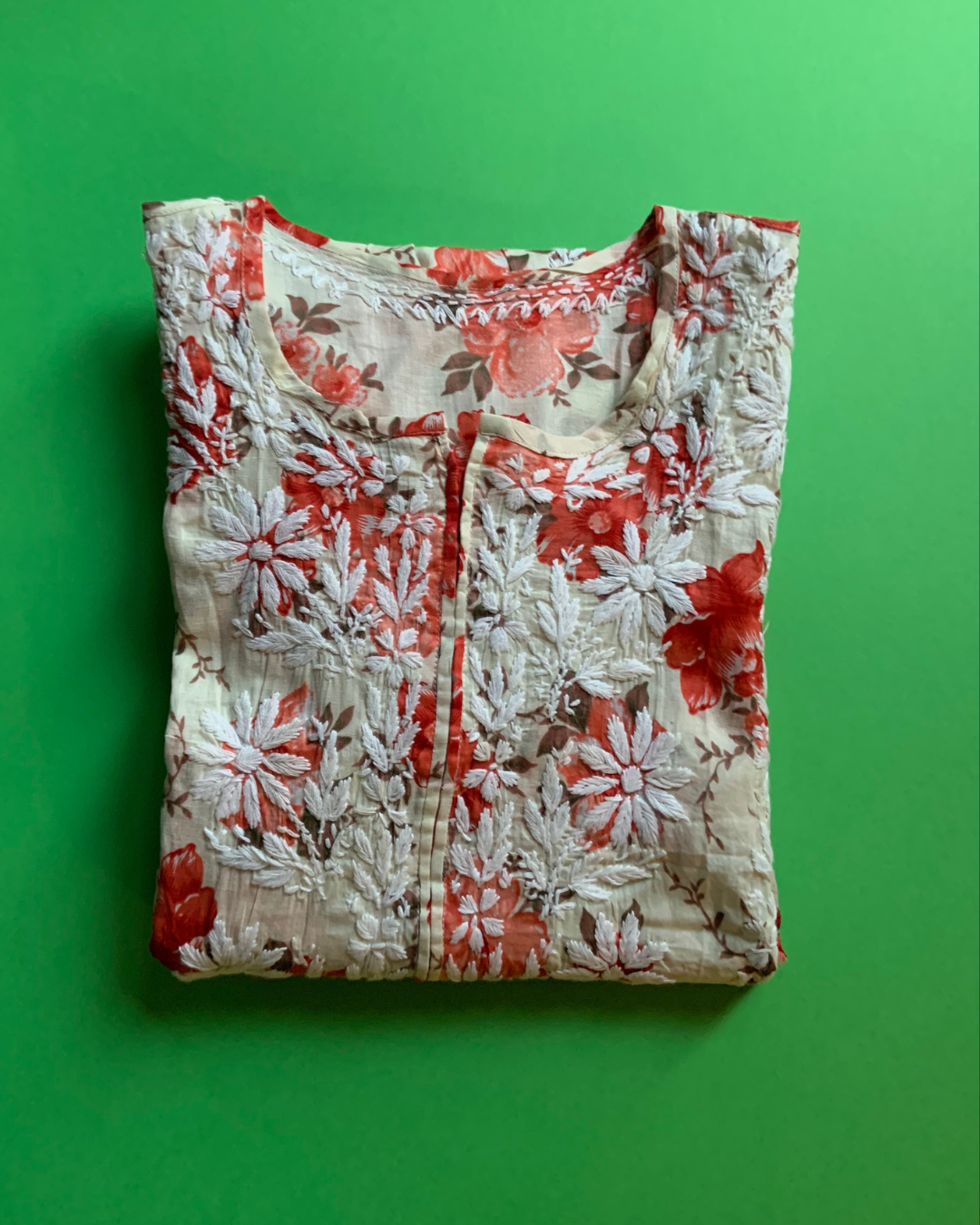 Daisy mulmul peplum blouse/top red