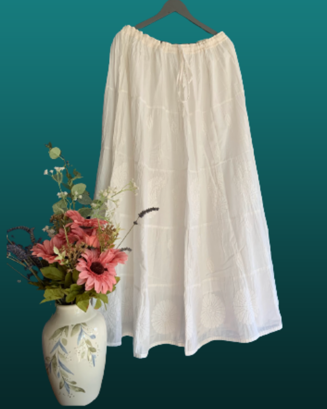 Mulmul chikankari Skirt