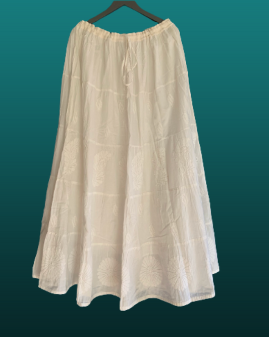 Mulmul chikankari Skirt