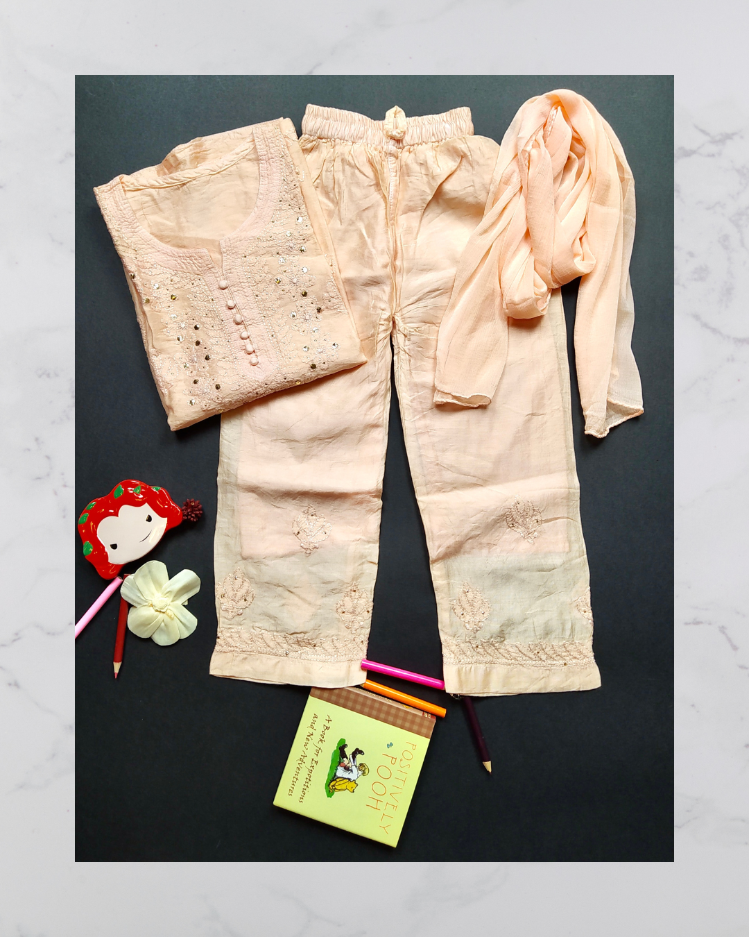 Little Cinderella Ethnic Dress for girls/ Beige