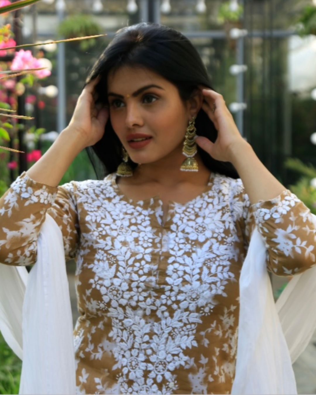 Palaash Printed Mulmul Kurta Set/Mustard