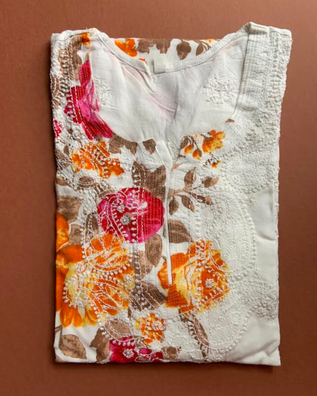 Lilah Rayon Maslin white Kurti/Top white