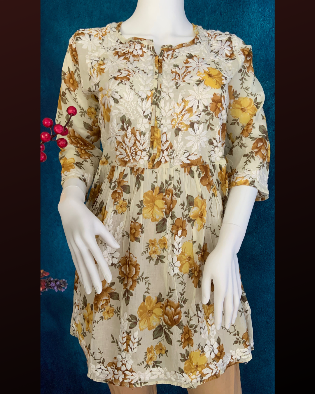 Daisy mulmul peplum blouse/short top