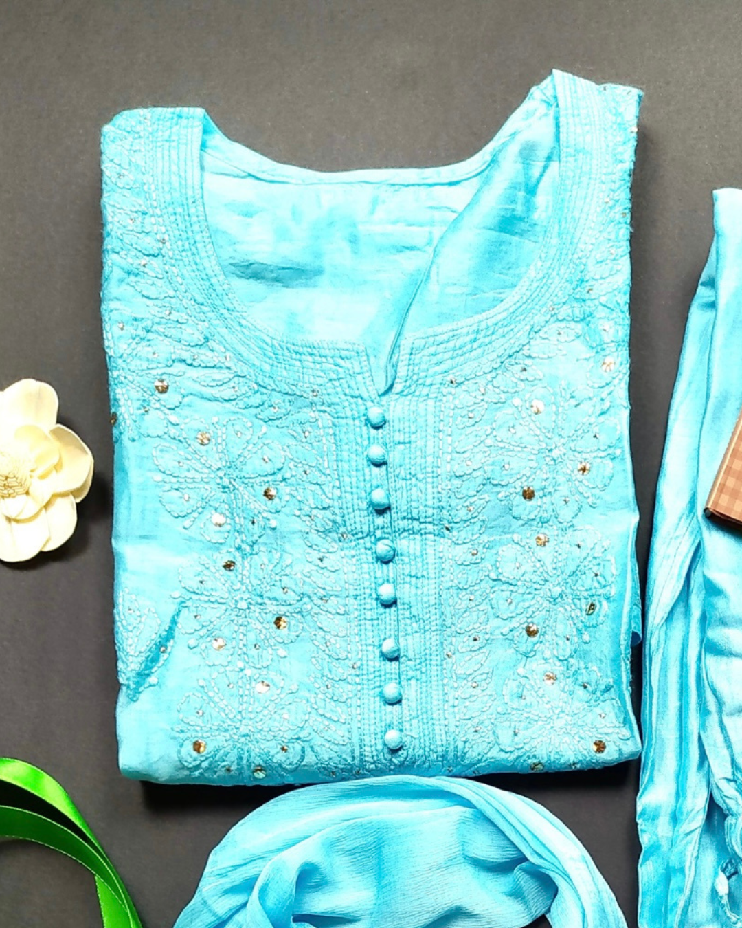 Little Cinderella Ethnic dress for girls/ sky blue