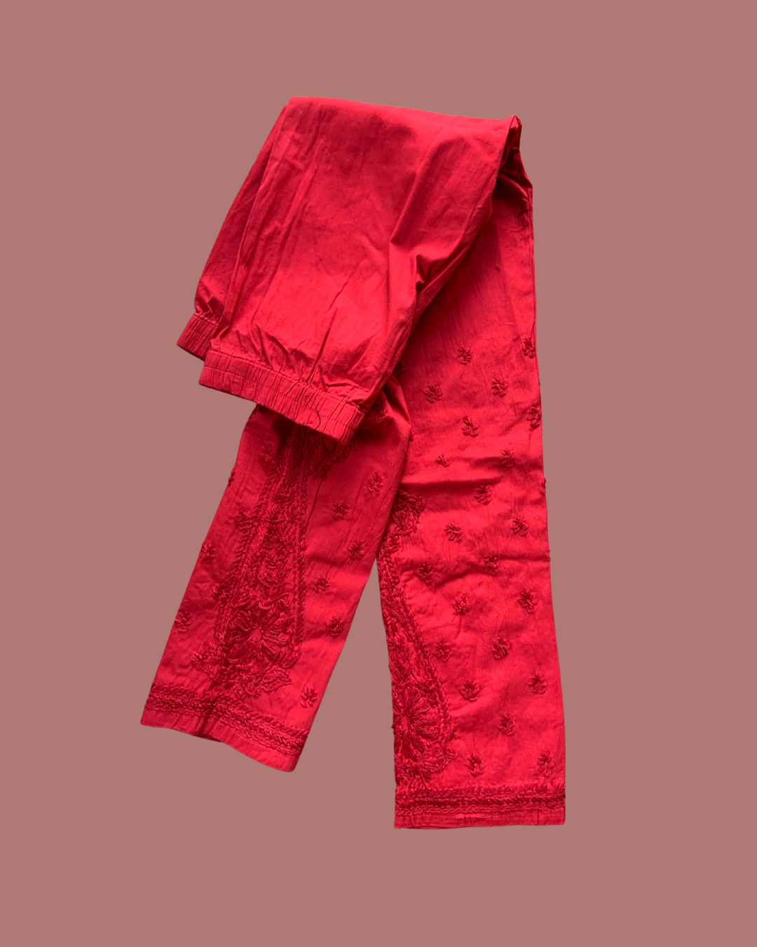 Churidar Cotton Pant/ Red2