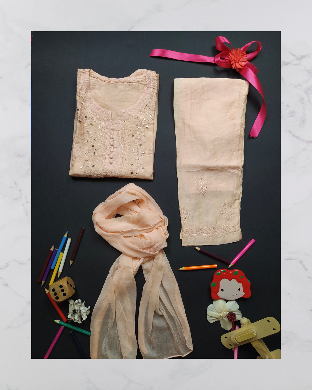 Little Cinderella Ethnic Dress for girls/ Beige