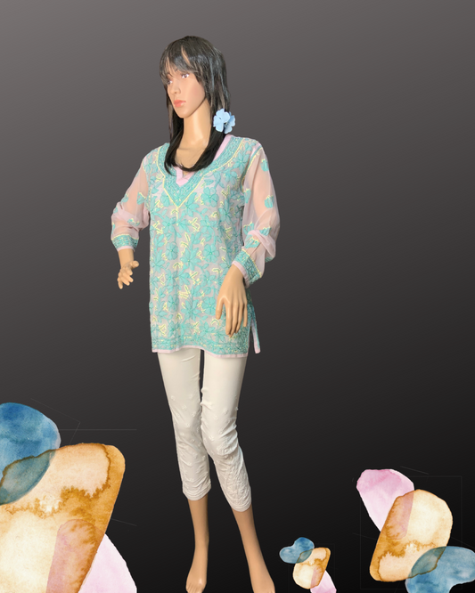 forever georgette short top cream