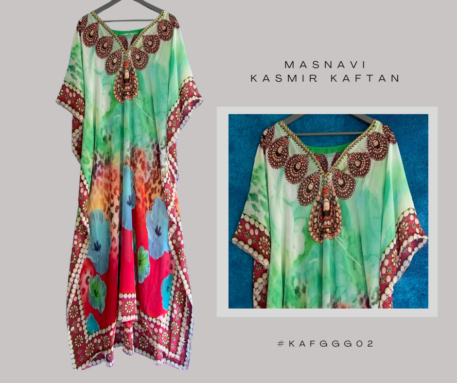 masnavi chiffon kaftan dress