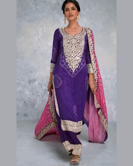 Masnavi Shagun festive dress set-lavender