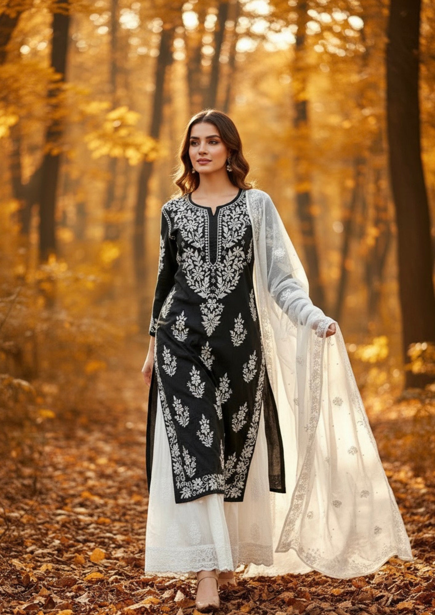Adaa_chikankari_black_modal kurti
