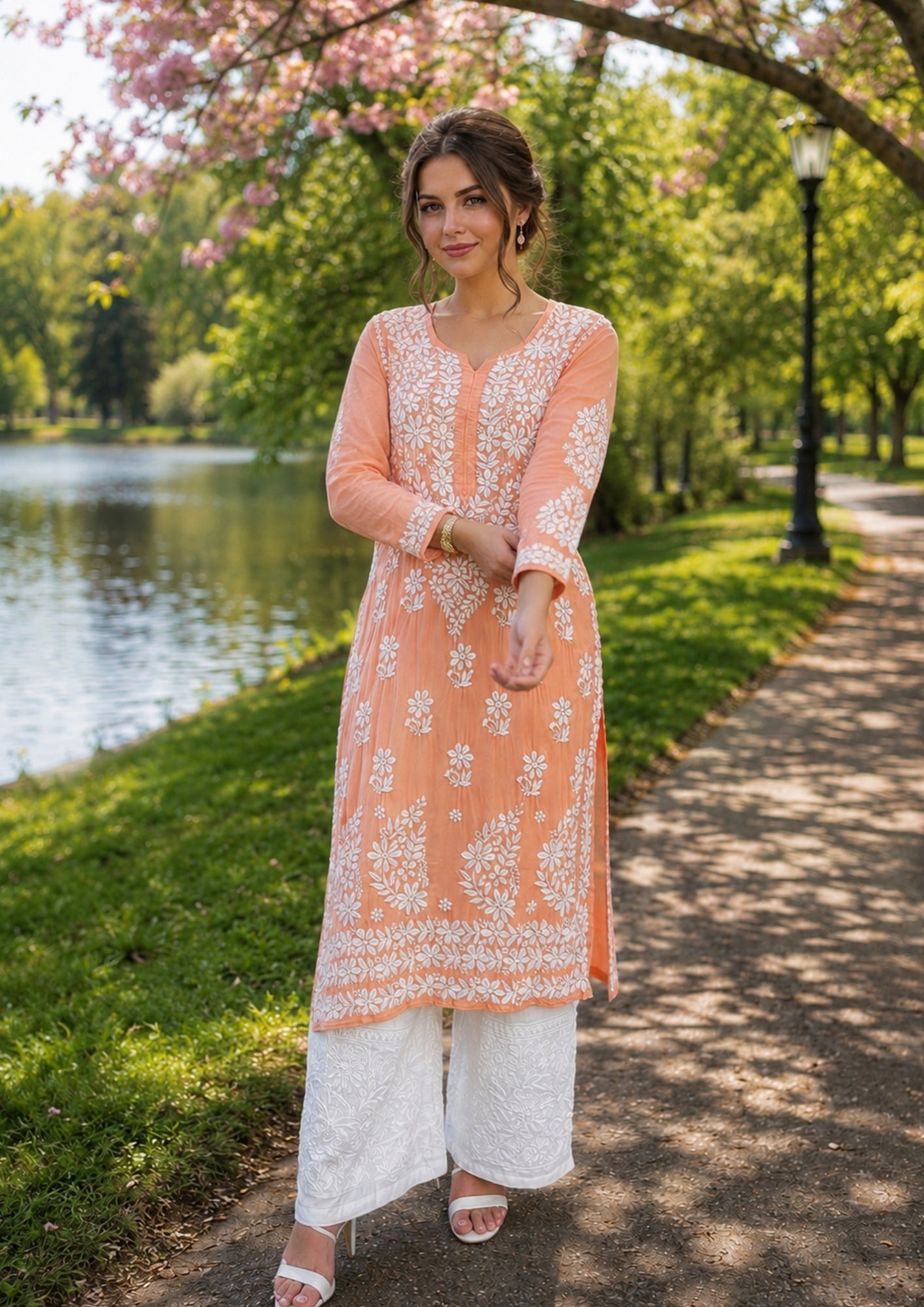 Chikankari Modal kurta