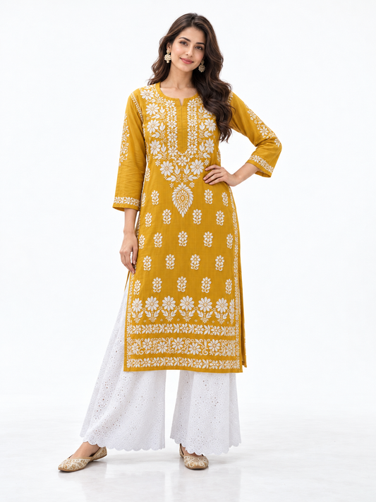 Chikankari_Modalkurti_mustard_yellow