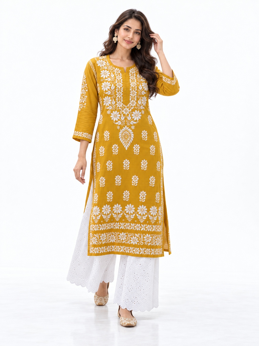 Chikankari_Modalkurti_mustard_yellow