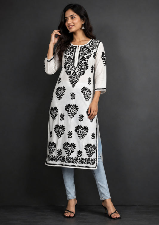 Chikankari kurti white