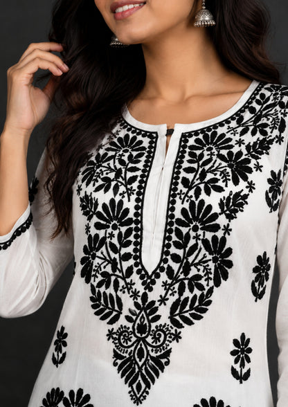 Chikankari white kurti