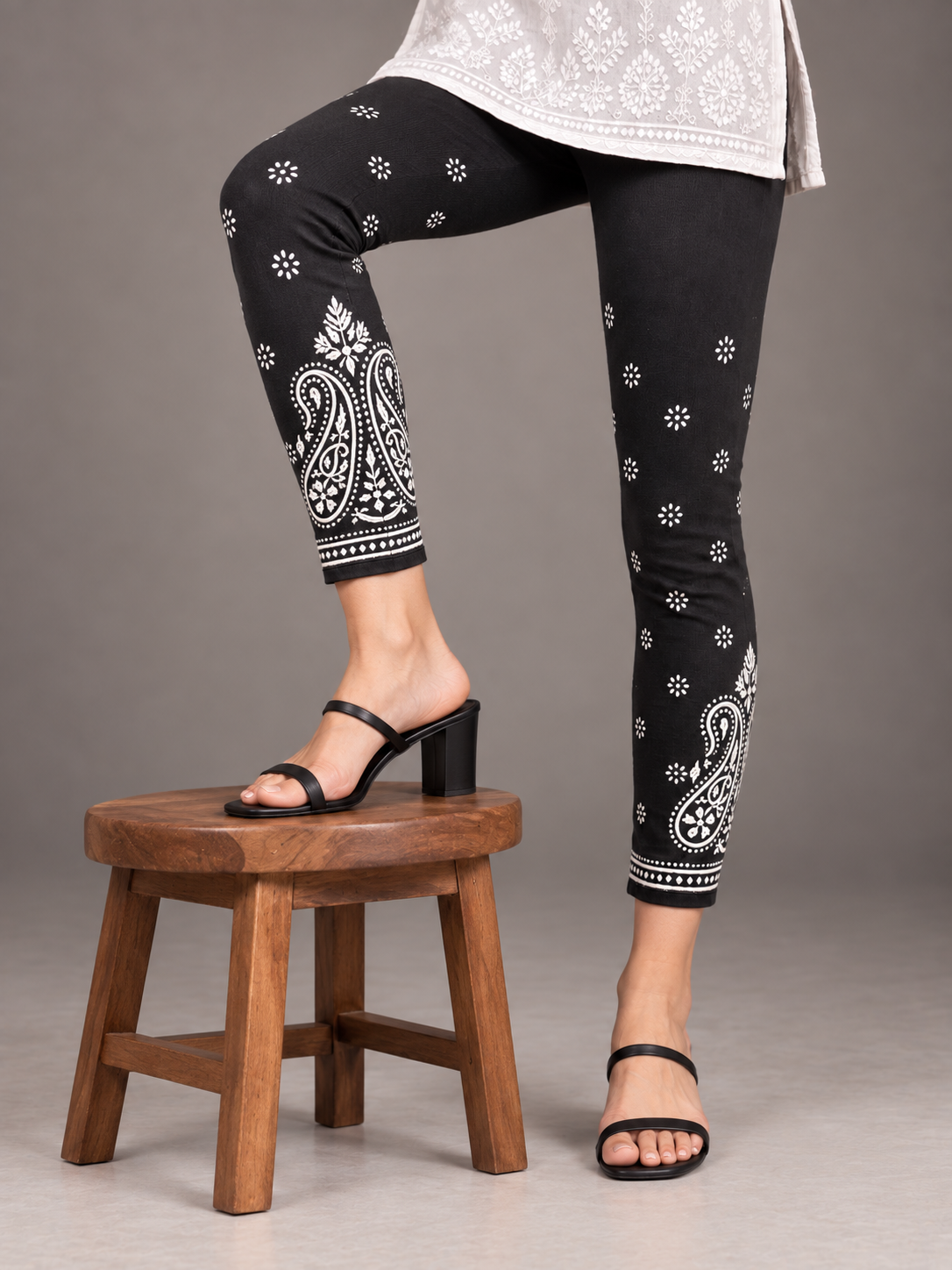 Churidar chikankari Cotton Black
