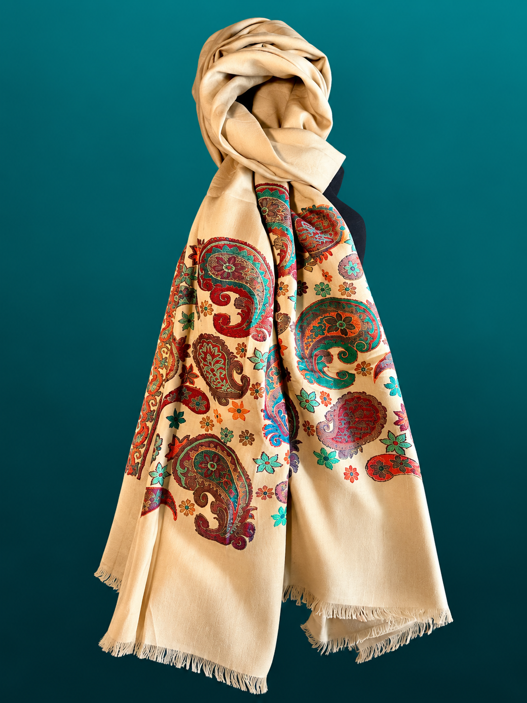 Classic beige pashmina scarf