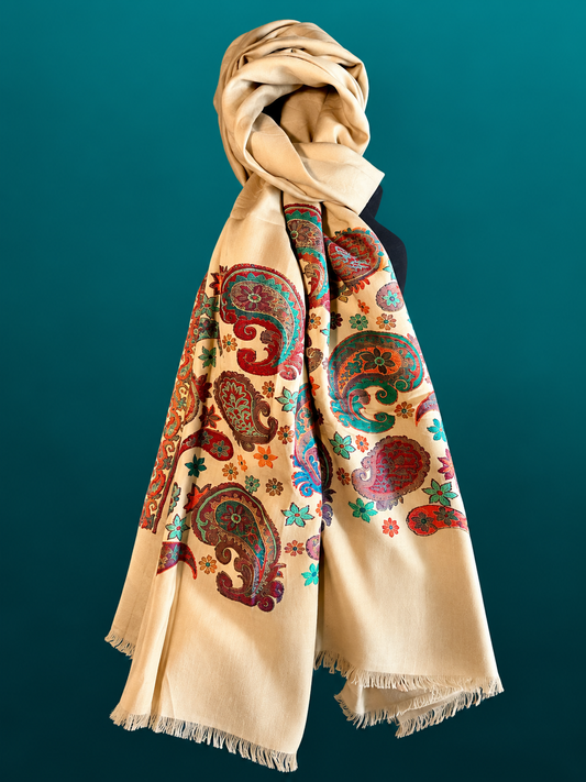 Classic beige pashmina scarf