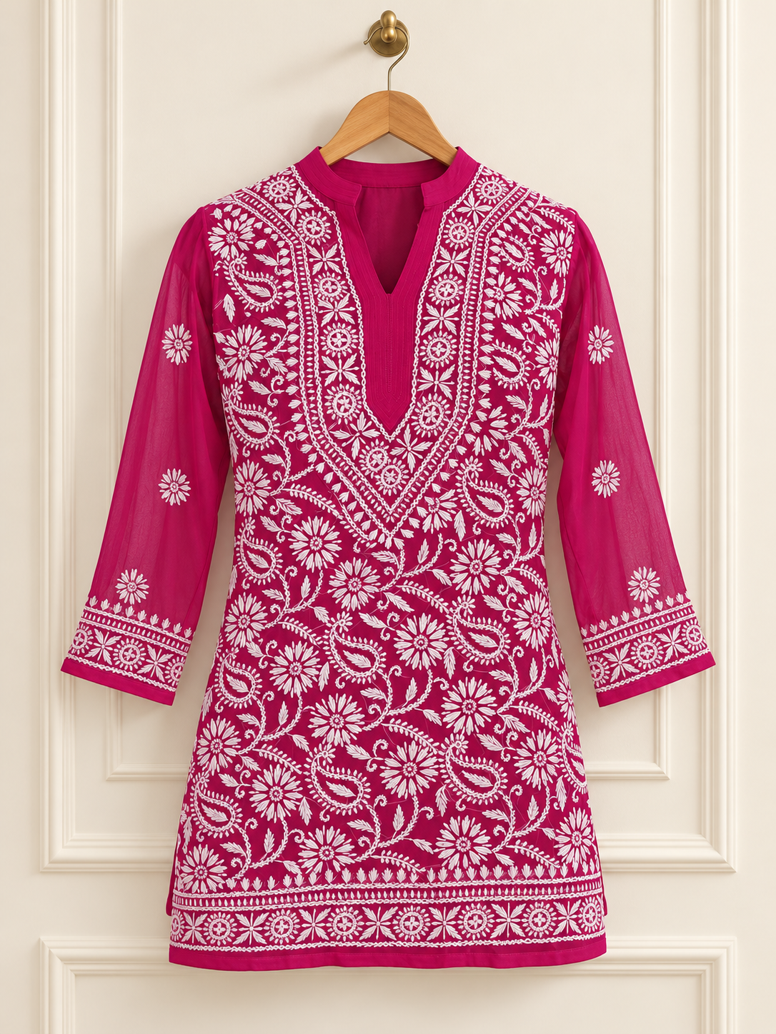 Forever georgette short top deep pink