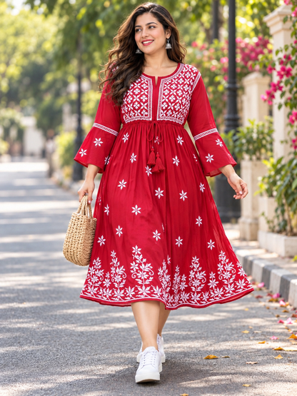 Freya chikankari midi dress
